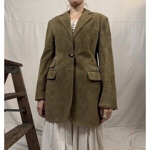 Beautiful Designer MOSCHINO Leather Brown Suede Coat Jacket Blazer ITALY